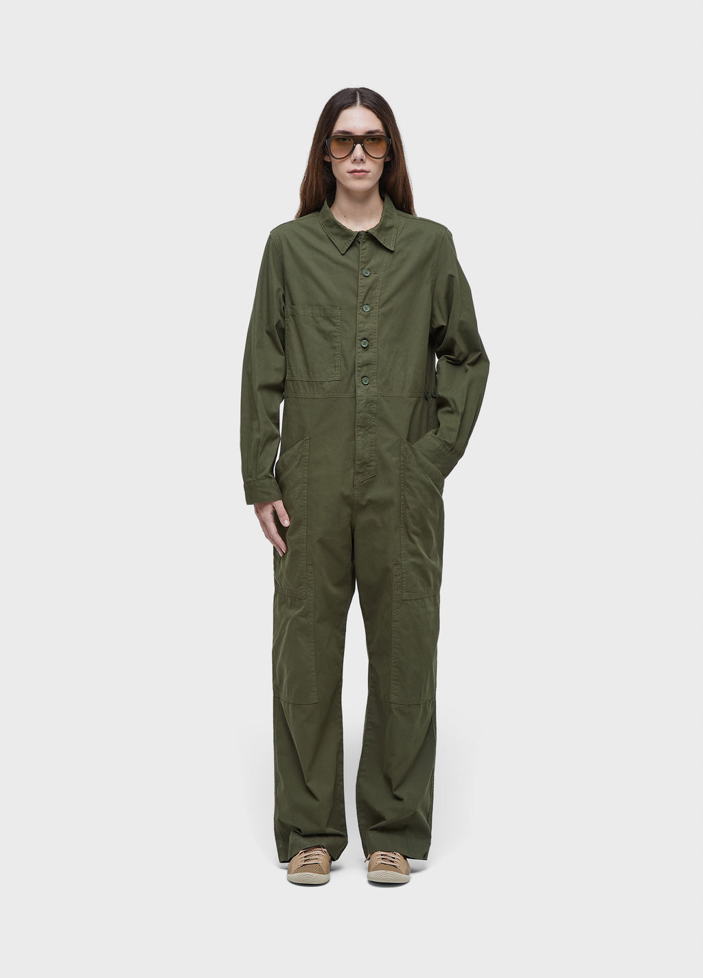 COVERALL LS POCKETS LIGHT