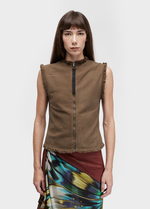 SLEEVELESS ORGANIC COTTON BLOUSE