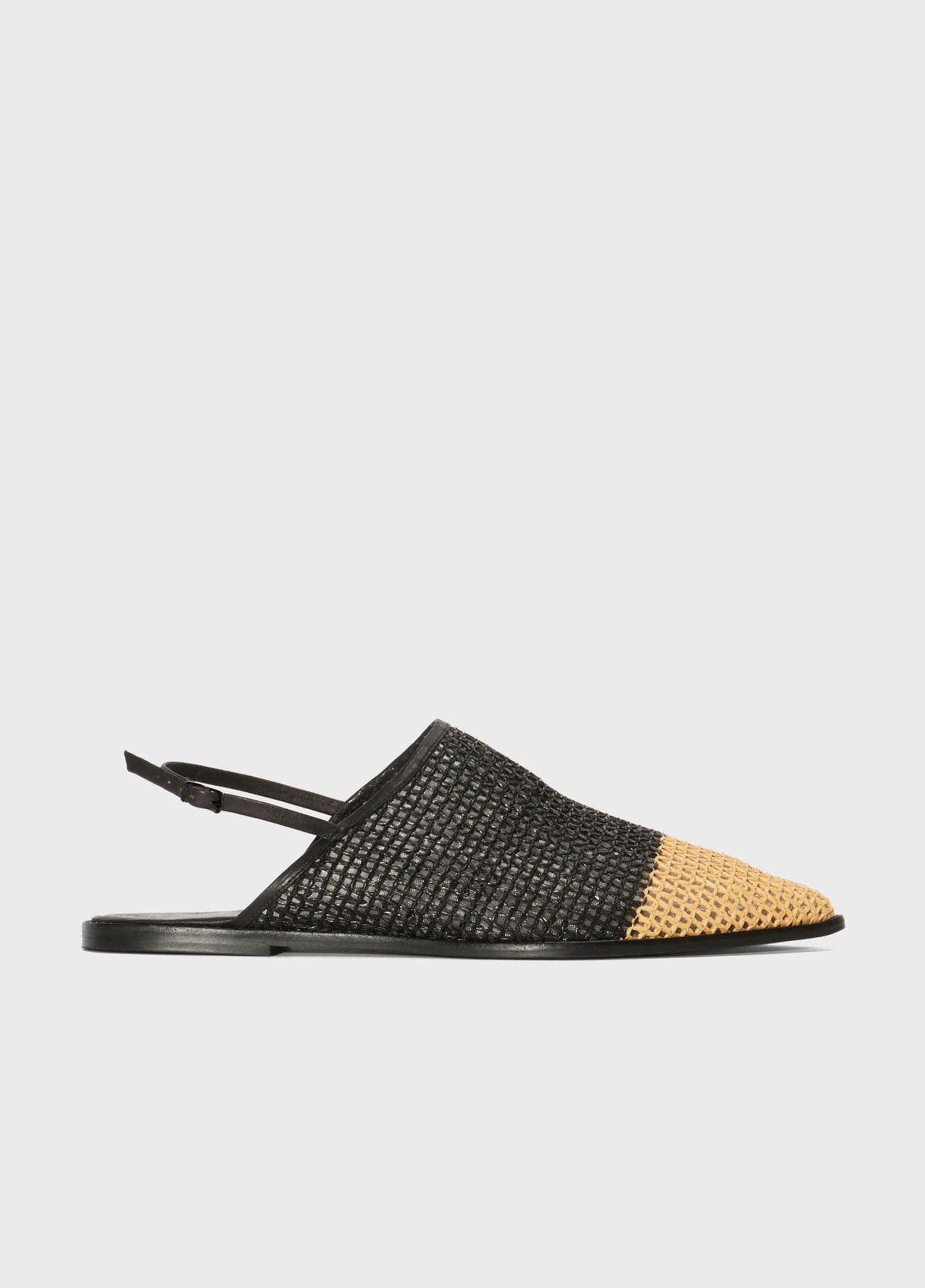 TWO-TONE RAFFIA BABOUCHE