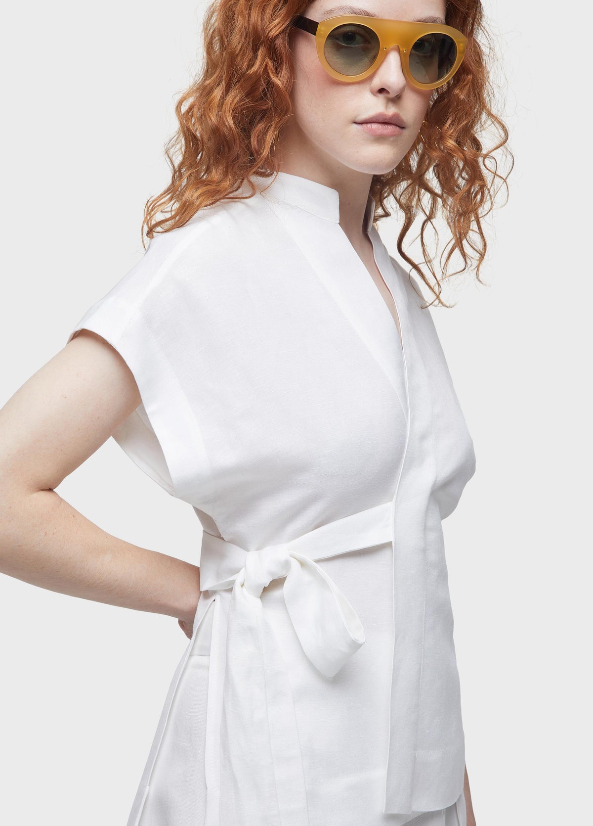 TIE-FRONT BLOUSE