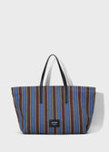 Bolsa Ivy Lona Listras Azul Marrom – Osklen – foto 1
