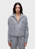 Camisa ML Wrinkled Tricoline Fio Tinto Off-White/Preto – Osklen – foto 1