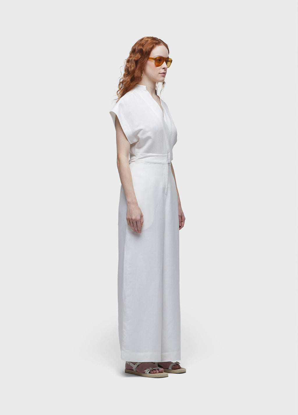 TIE-FRONT JUMPSUIT