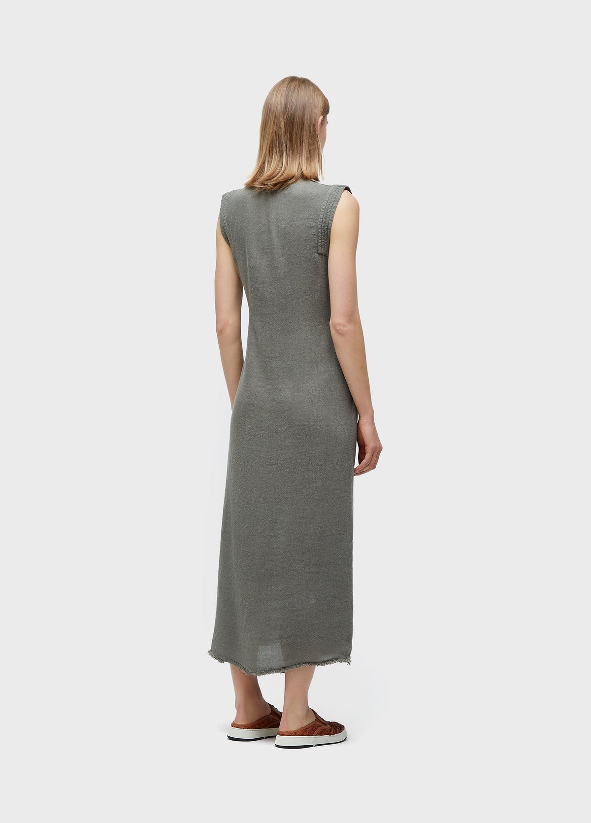 RECYCLED LINEN TIE DRESS