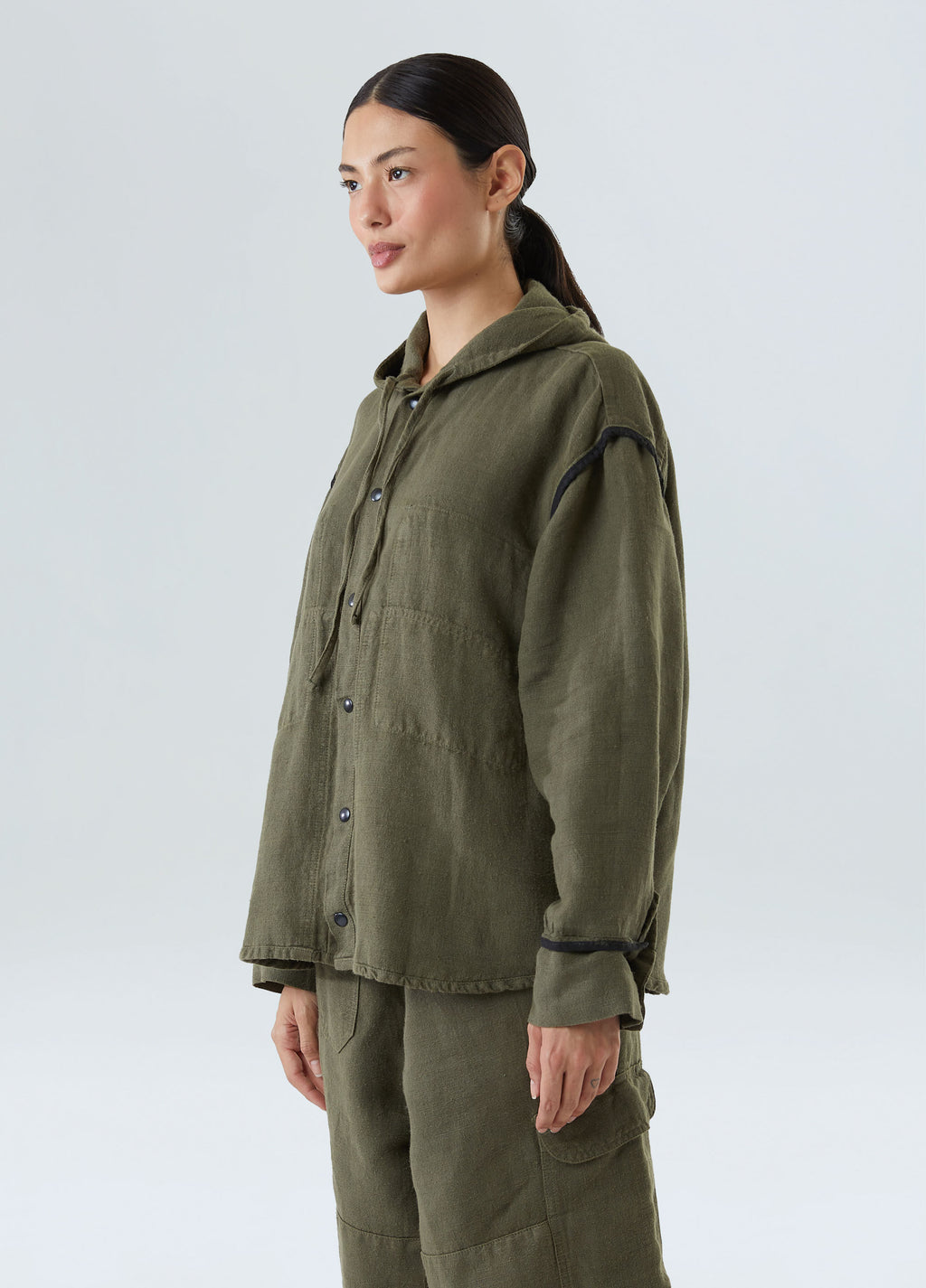 DOUBLE-FACED HOODED SHIRT