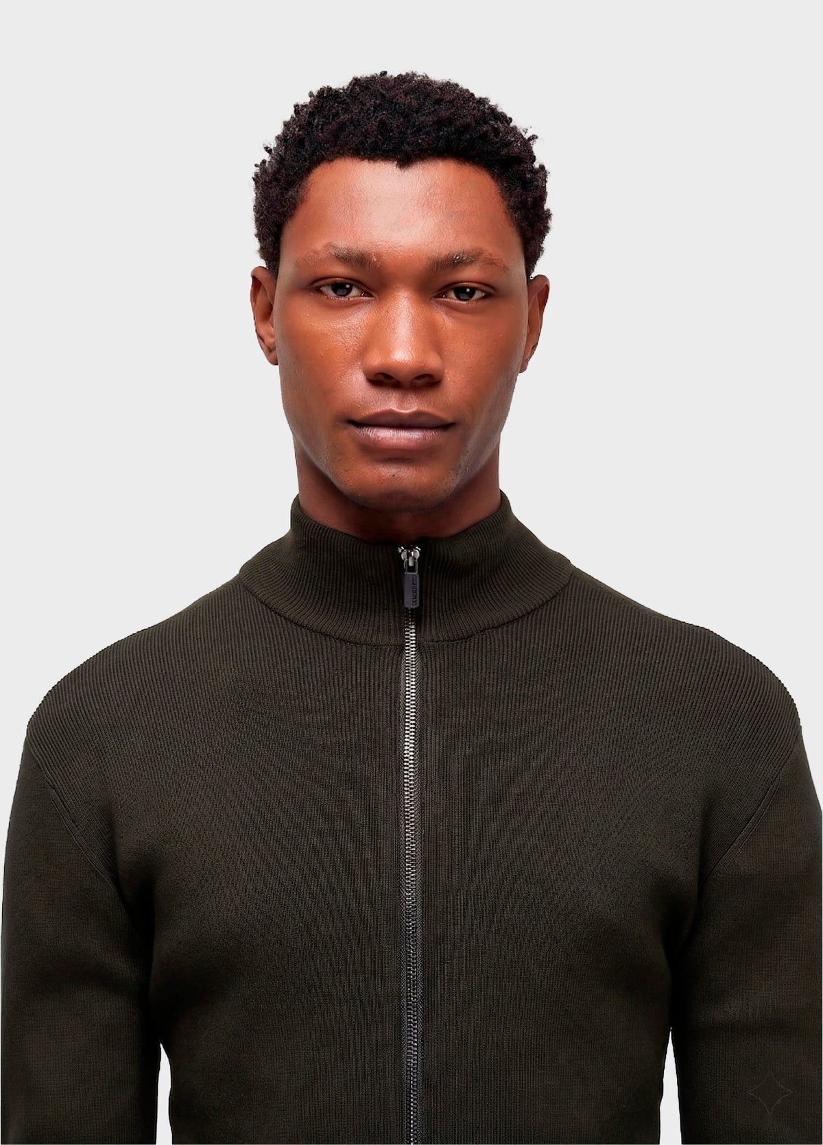 COTTON KNIT ZIPPED SWEATER