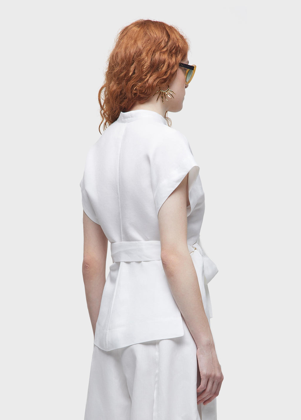 TIE-FRONT BLOUSE