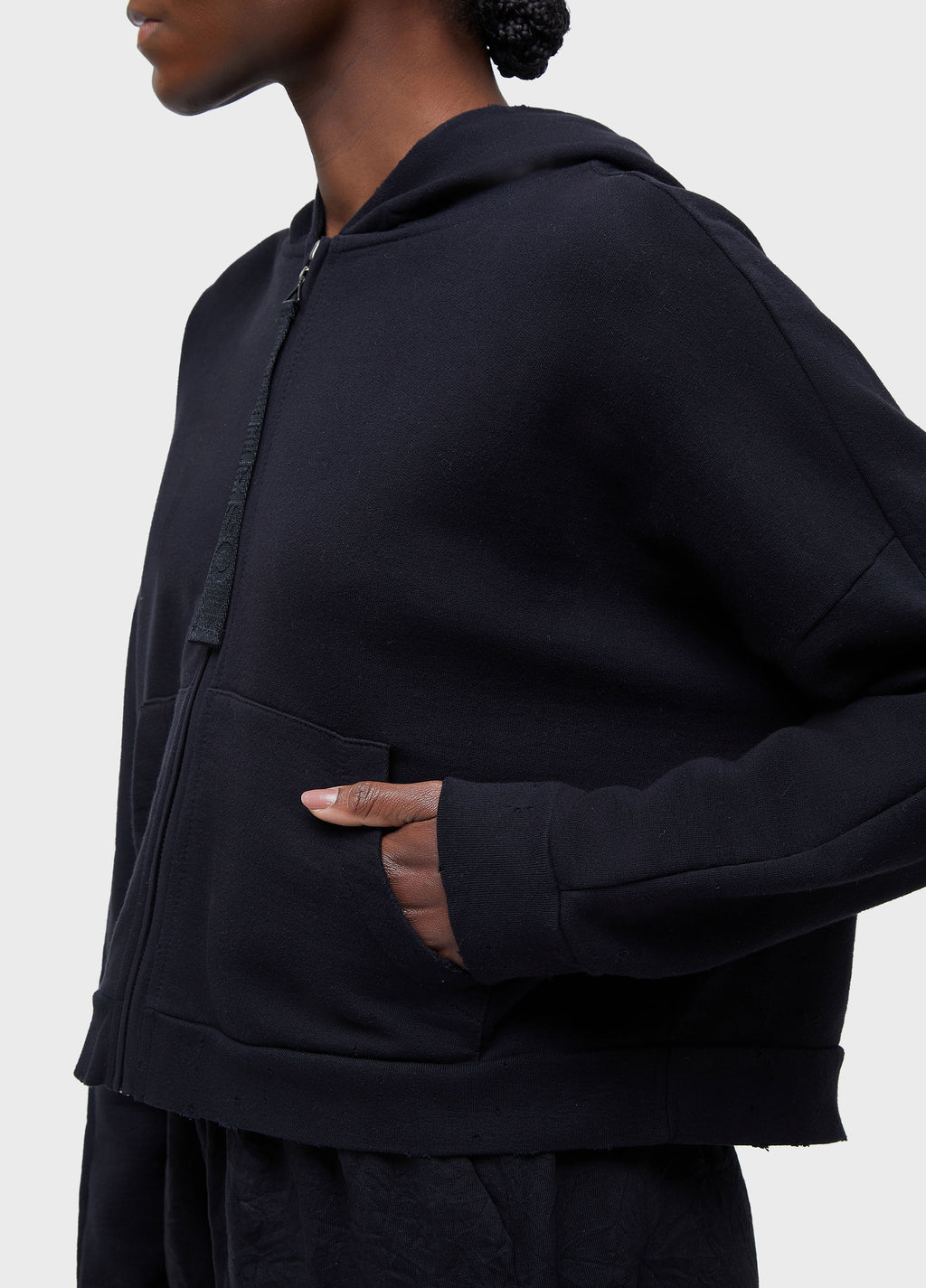 FRAYED HOODED JACKET