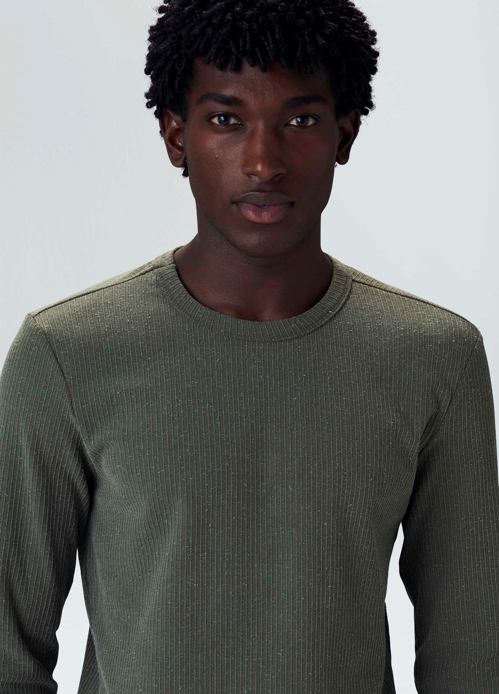 RIB KNIT LONG SLEEVE T-SHIRT