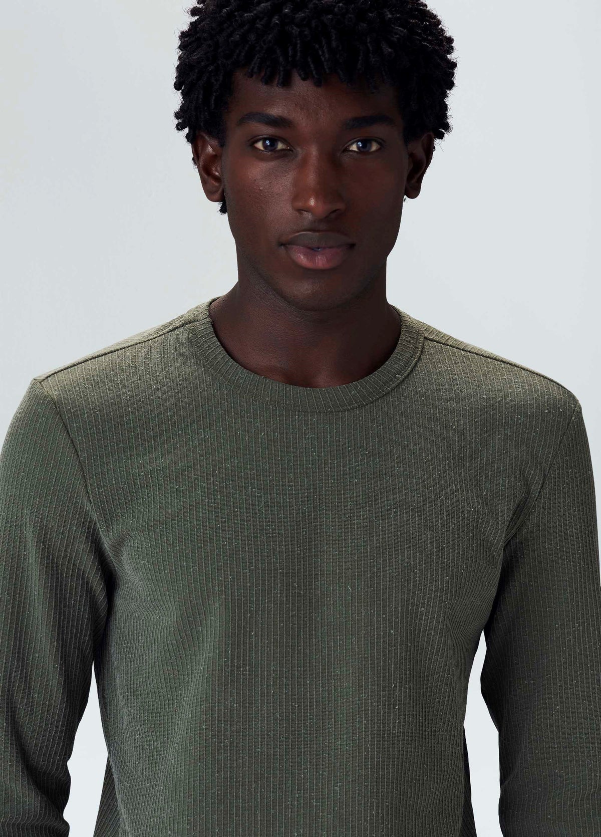 RIB KNIT LONG SLEEVE T-SHIRT