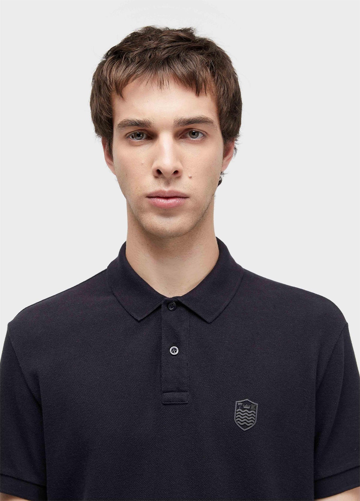 EMBOSSED CREST POLO SHIRT WITH COLORED MC