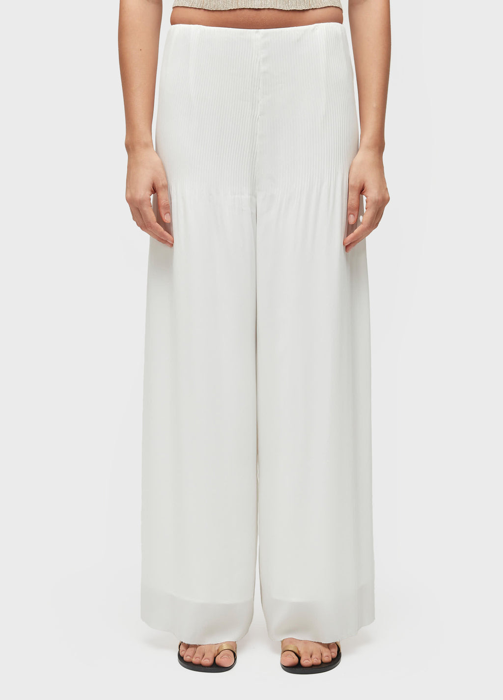 PLEATED STRAIGHT-LEG TROUSERS