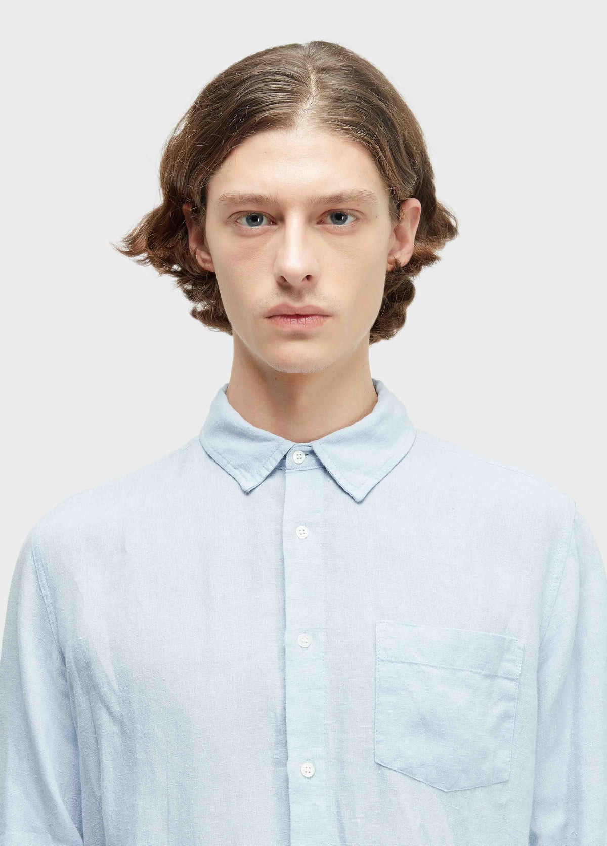 CAMISA CLASSIC LINEN ML AZUL CLARO
