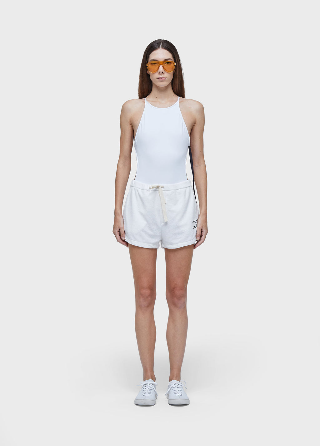 TWO-TONE BOW ONE-PIECE SWIMSUIT