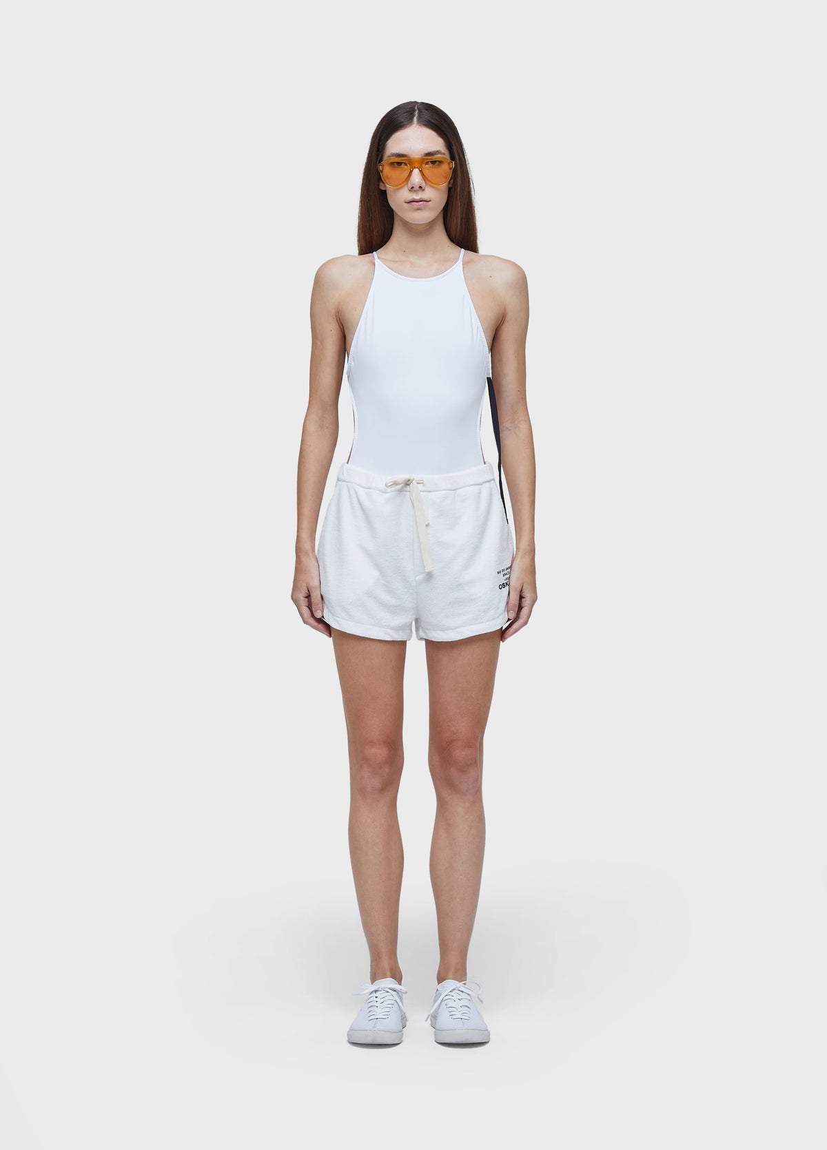 TWO-TONE BOW ONE-PIECE SWIMSUIT