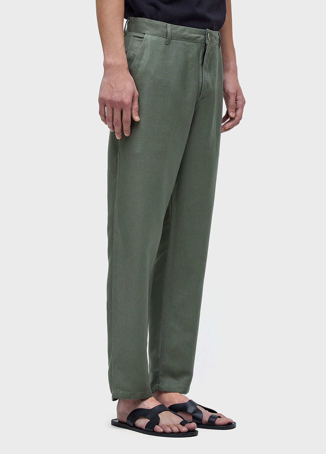 FLUID LINEN TAILORED TROUSERS