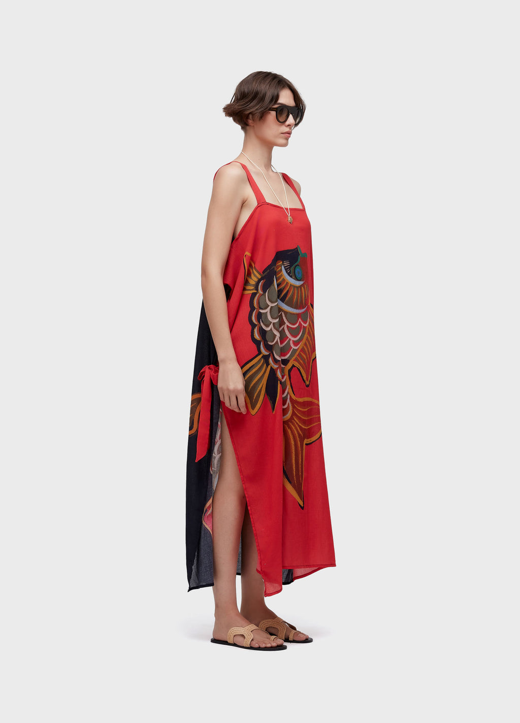 RED FISH PAREO DRESS