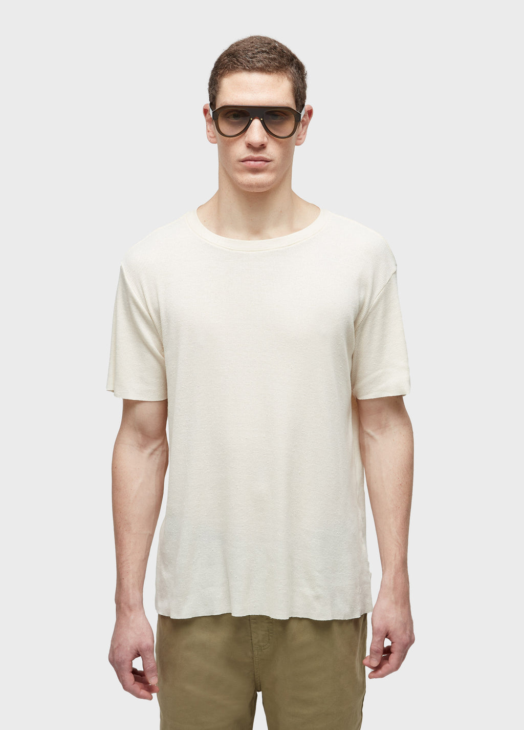 LIGHT RIBBED SHORT SLEEVE T-SHIRT