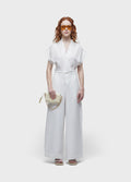 TIE-FRONT JUMPSUIT