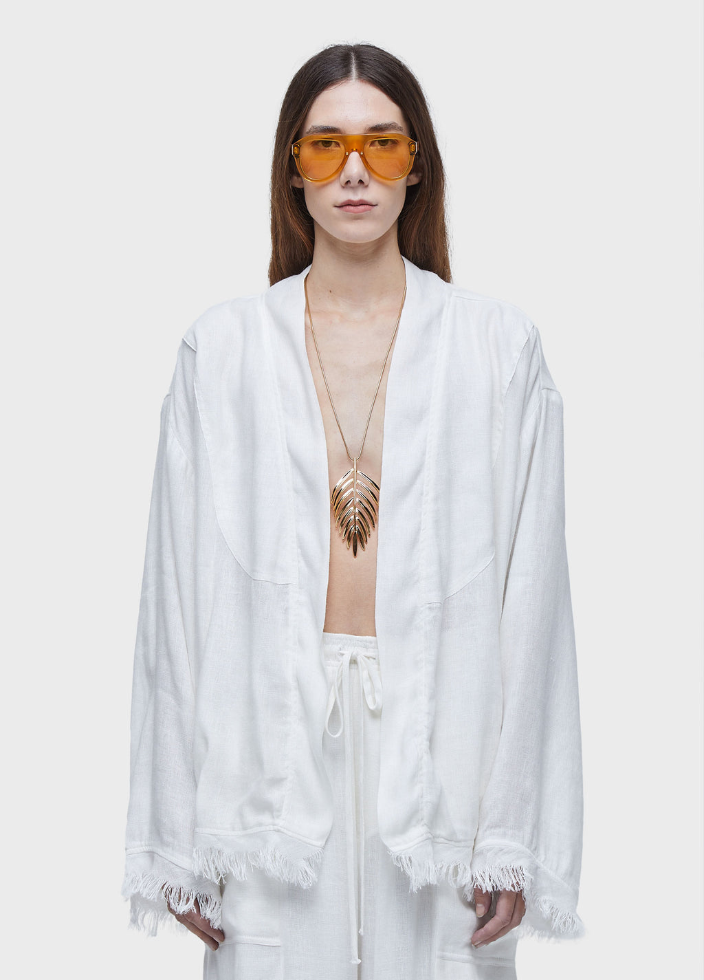 RECYCLED LINEN SHORT KIMONO