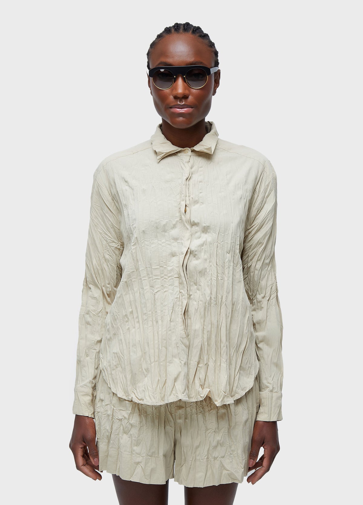 SHIRT LS WRINKLED COTTON POPLIN