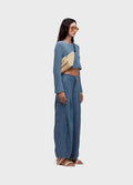 PLEATED RECYCLED LINEN TROUSERS