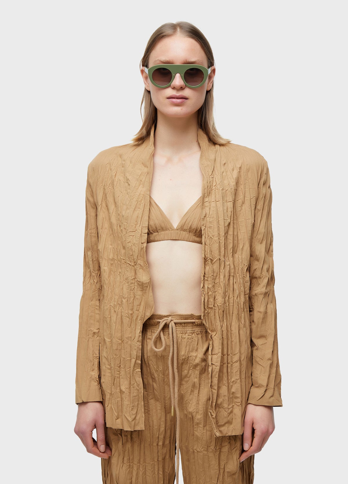 WRINKLED TRICOLINE BLAZER
