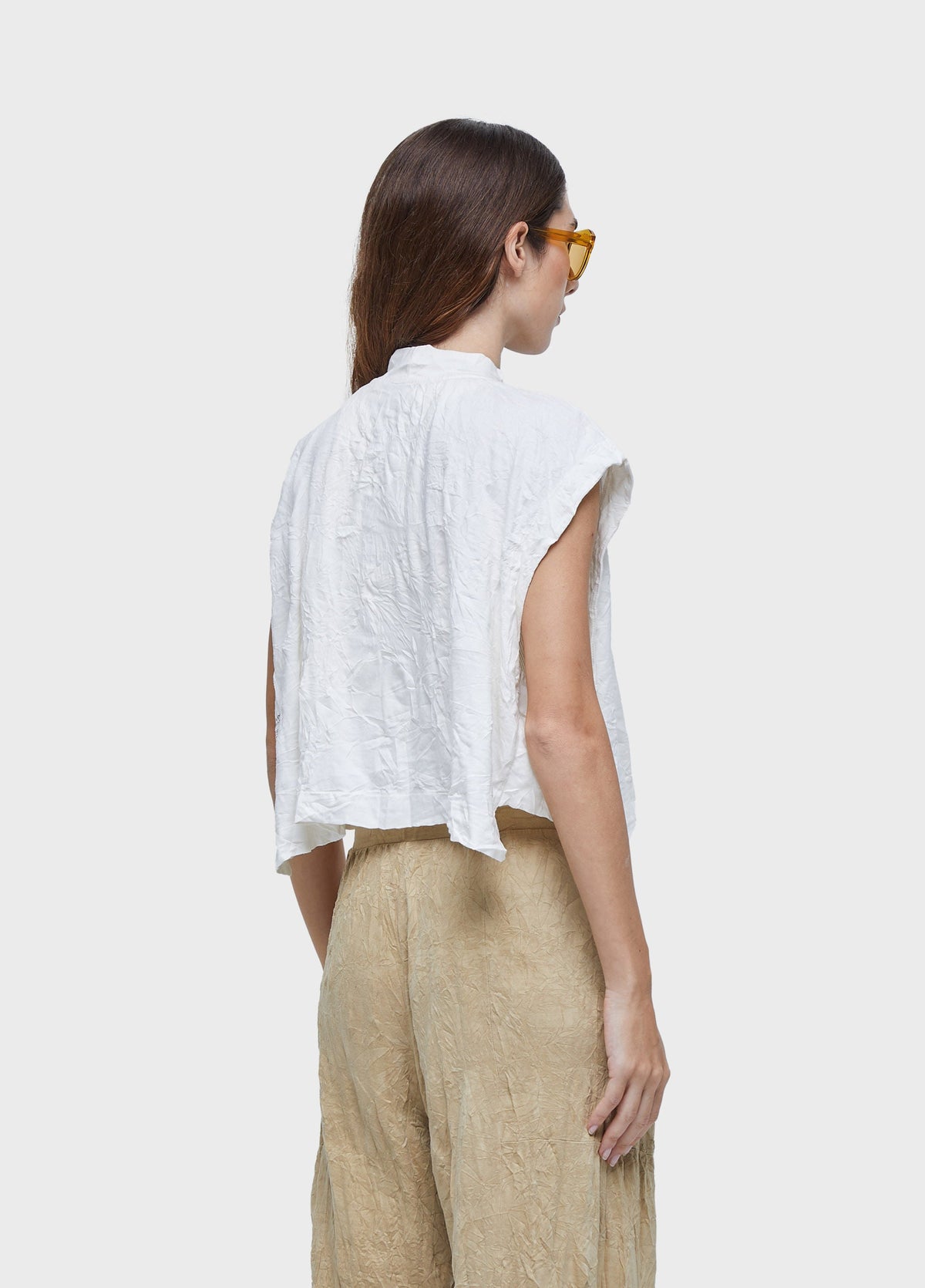 DUO CROPPED BLOUSE WRINKLE VEST