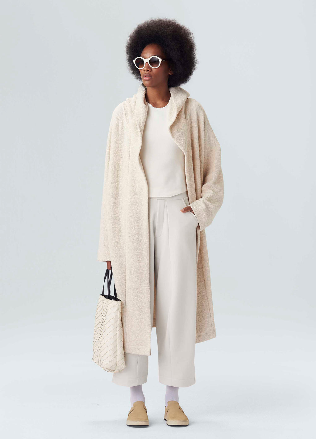 CHENILLE SWEATSHIRT TRENCH COAT