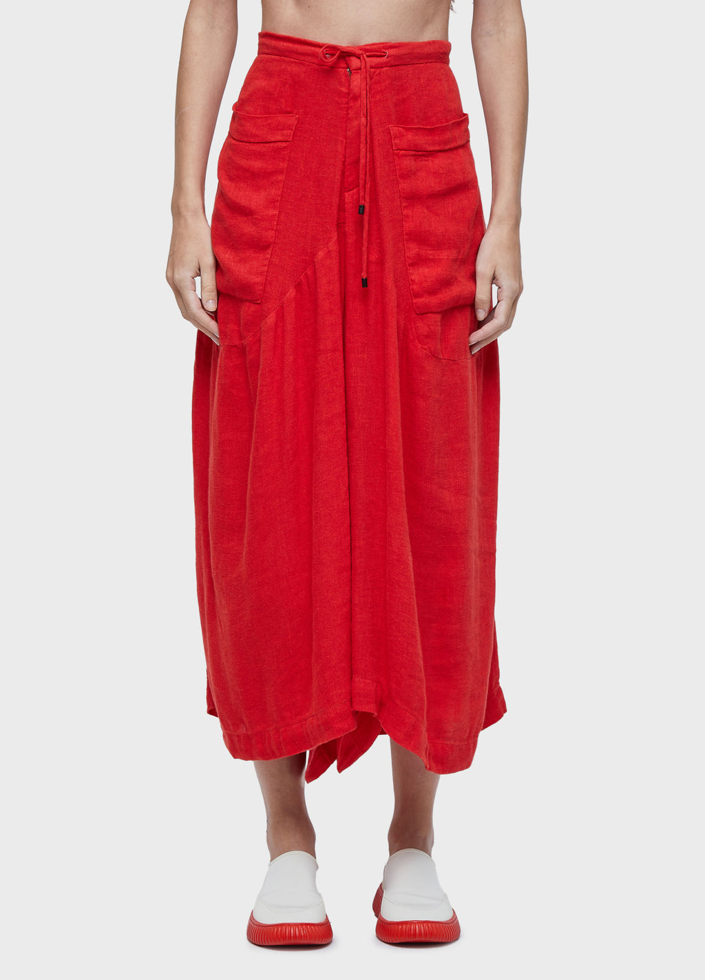 WIDE LEG RECYCLED LINEN TROUSERS