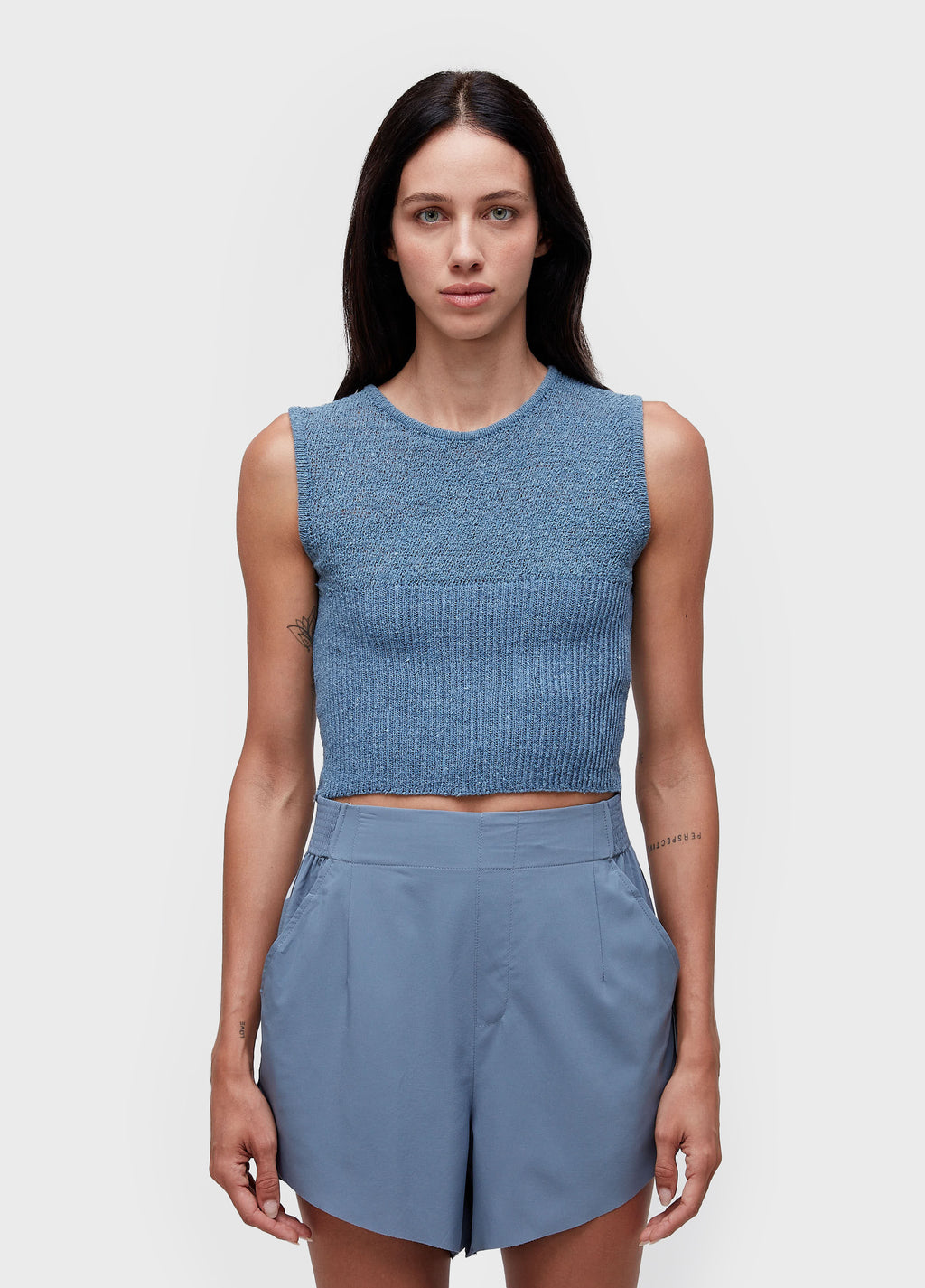 CROCHET MESH CROPPED TOP