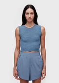 CROCHET MESH CROPPED TOP