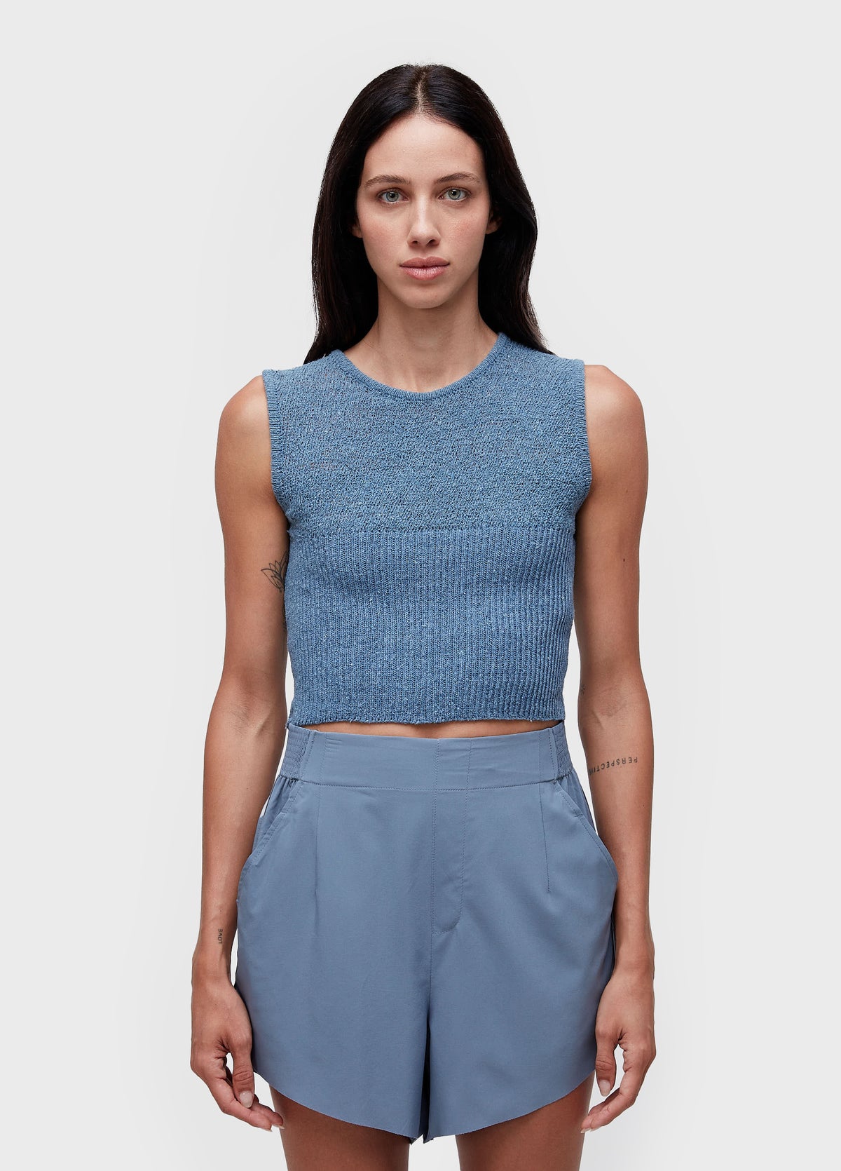 CROCHET MESH CROPPED TOP