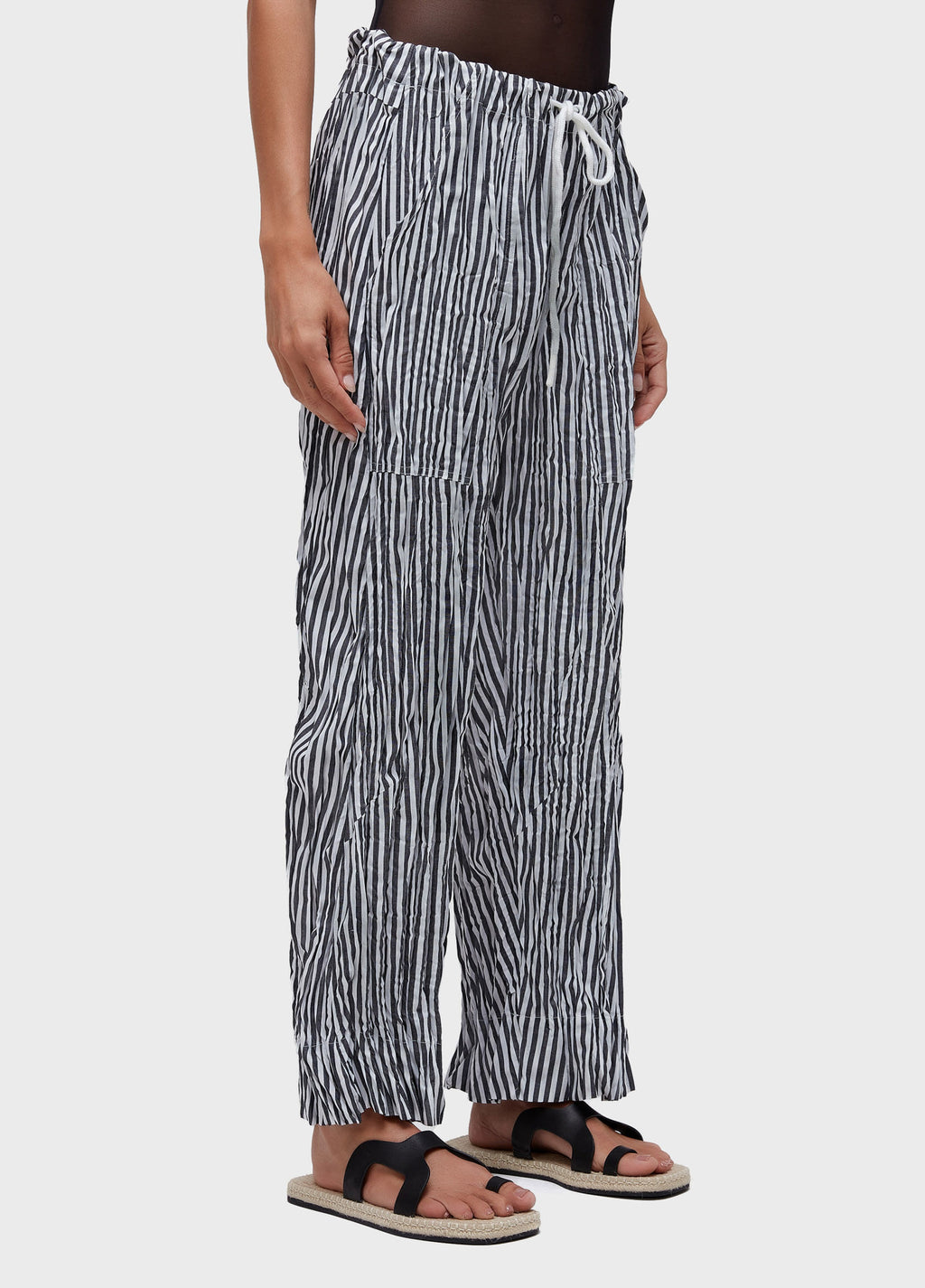 WRINKLE YARN-DYED TRICOLINE PANTS