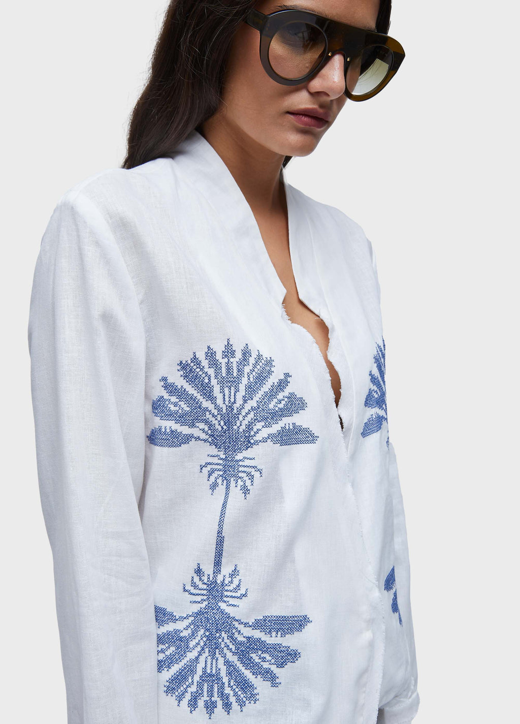EMBROIDERED TILE BLAZER