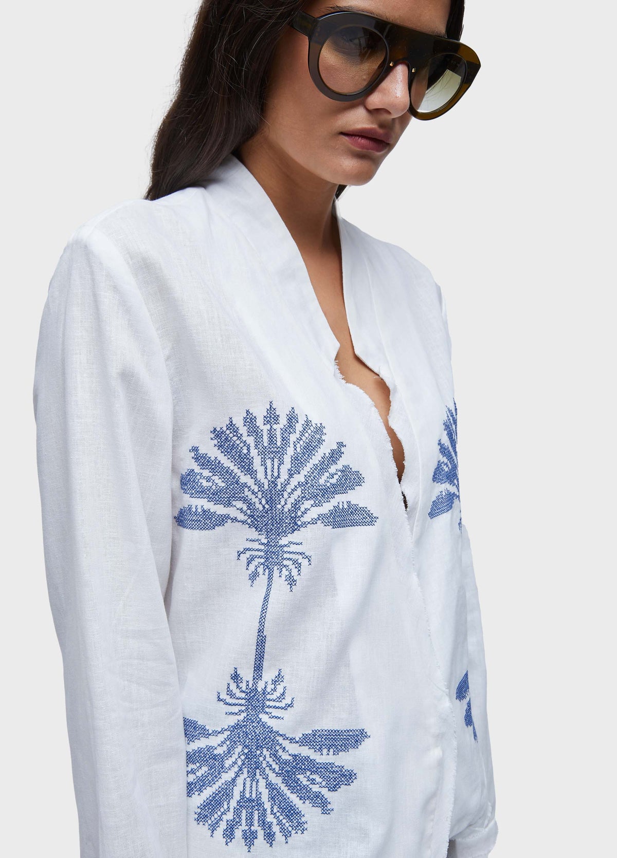 EMBROIDERED TILE BLAZER