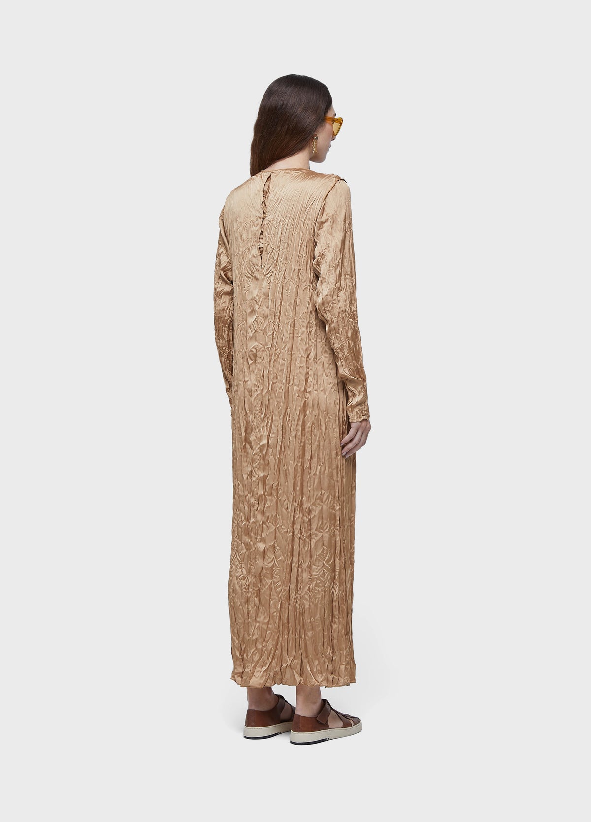WRINKLED SATIN DOUBLE FACE DRESS