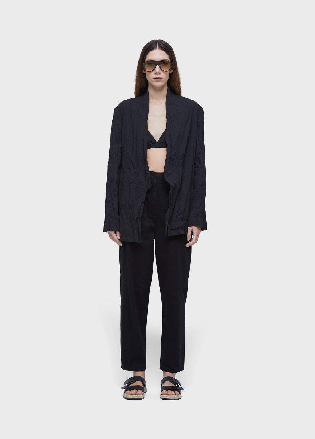 WRINKLED TRICOLINE BLAZER