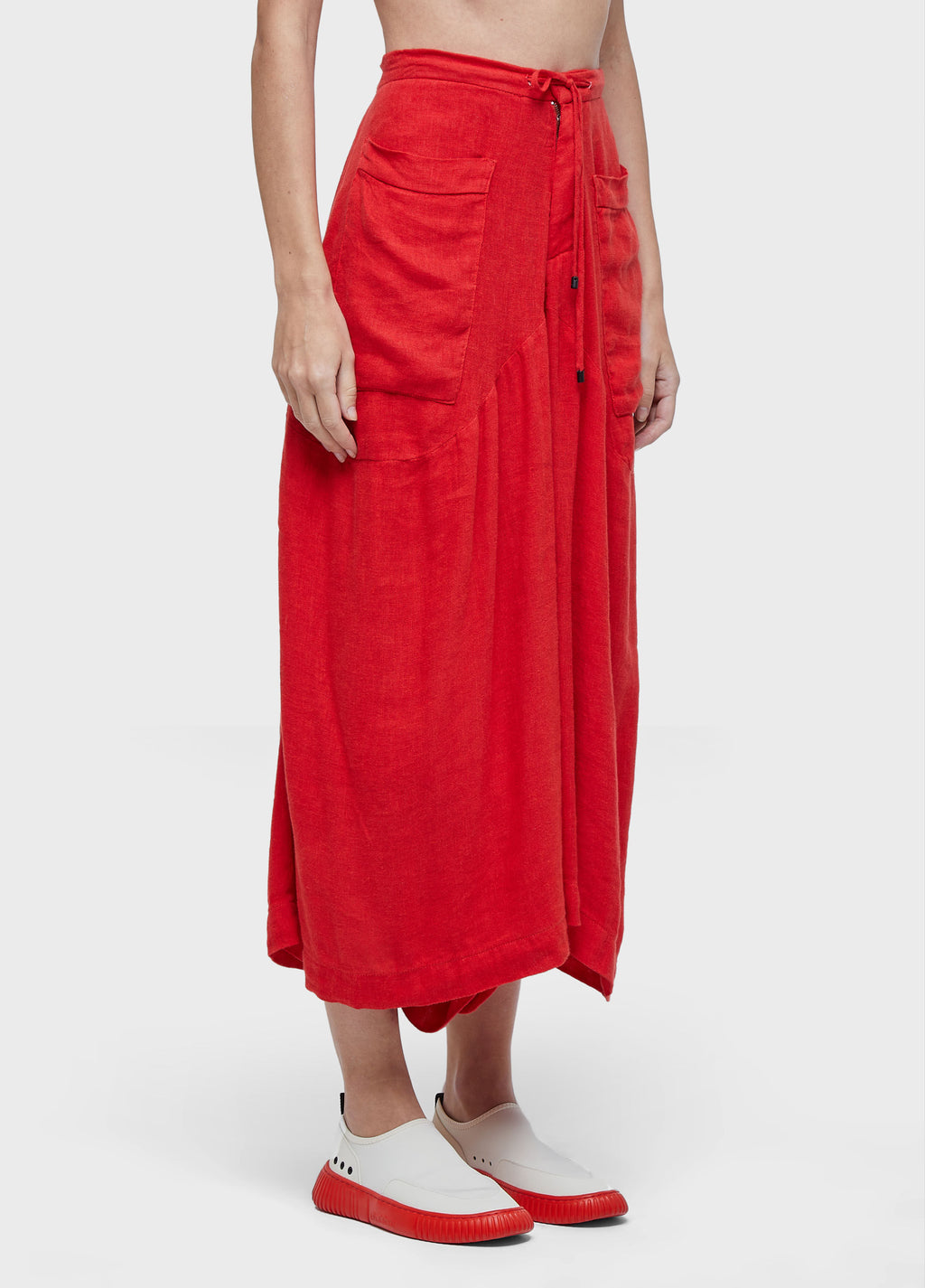 WIDE LEG RECYCLED LINEN TROUSERS