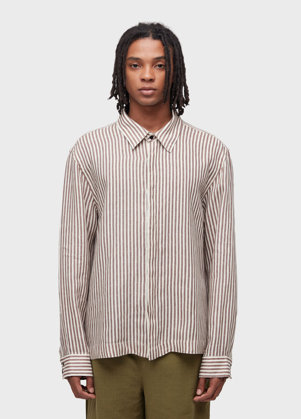 Camisa Over Brun Stripes Off-White/Marrom – Osklen – foto 1