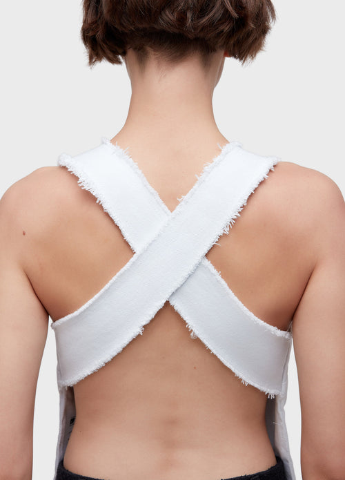HALTER TOP WHITE DENIM