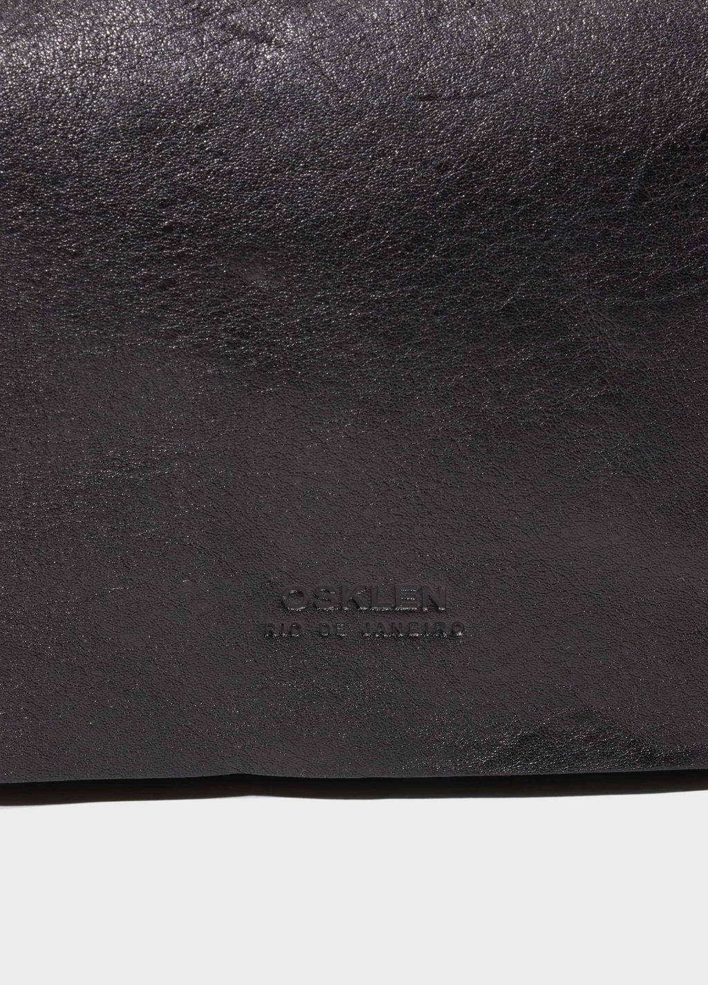 SMALL LEATHER CROSSBODY E-BASICS BAG BLACK