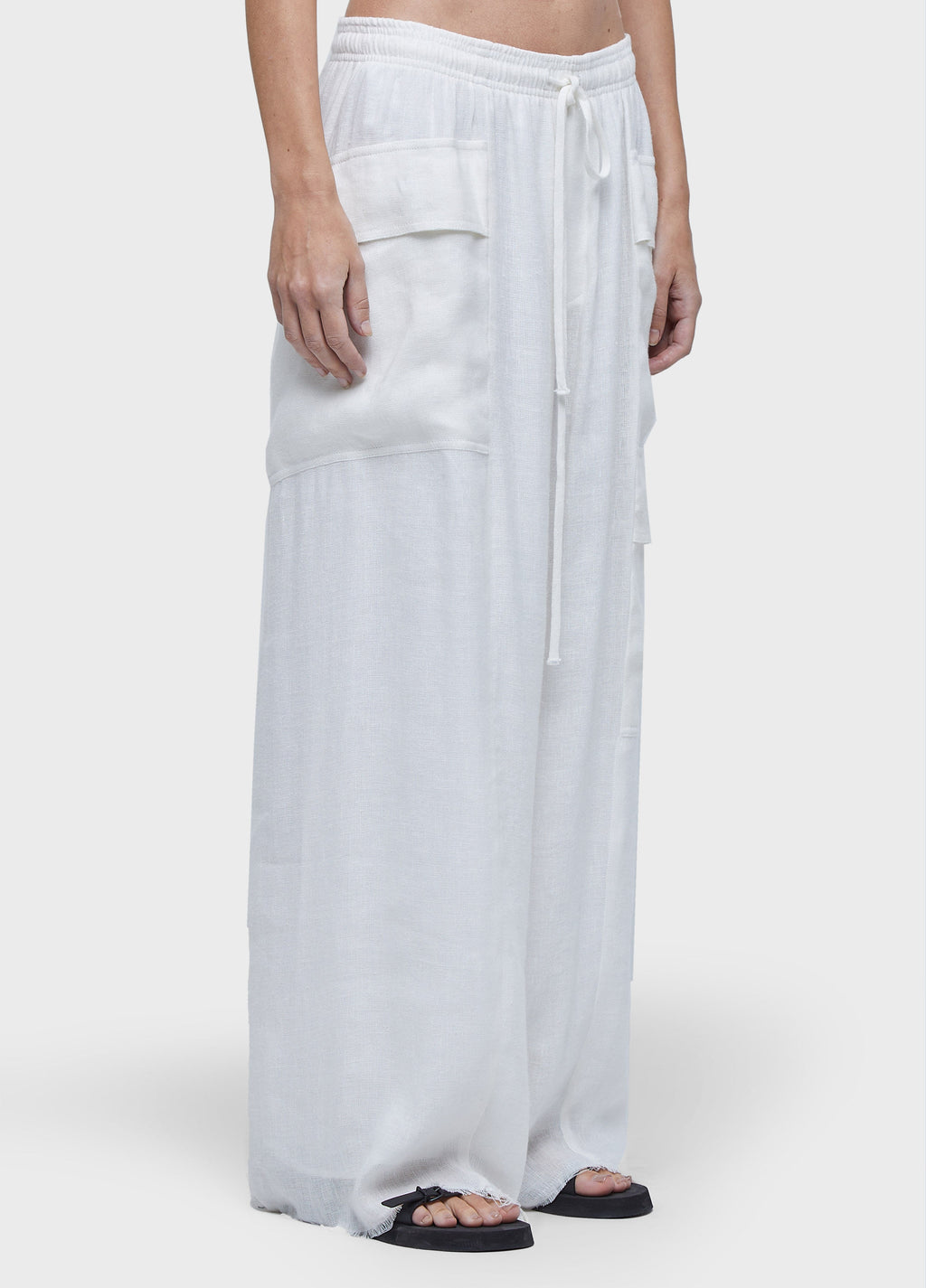 RECYCLED LINEN OVER STREET PANTS