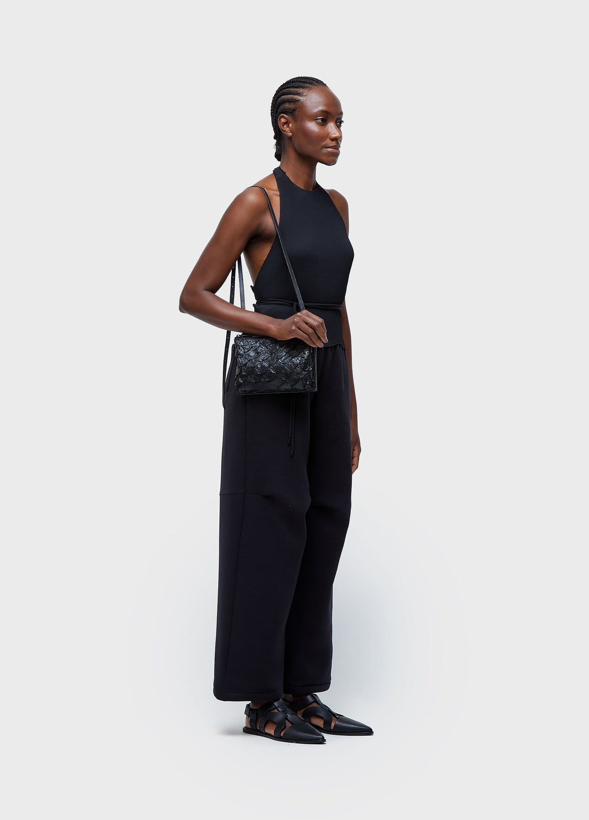 PLEATED HALTER NECK BLOUSE