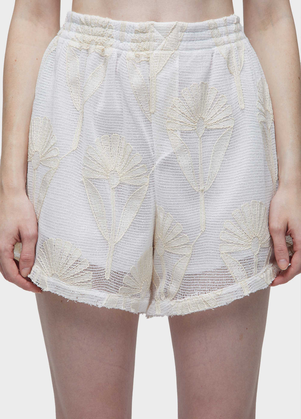 EMBROIDERED MESH SHORTS
