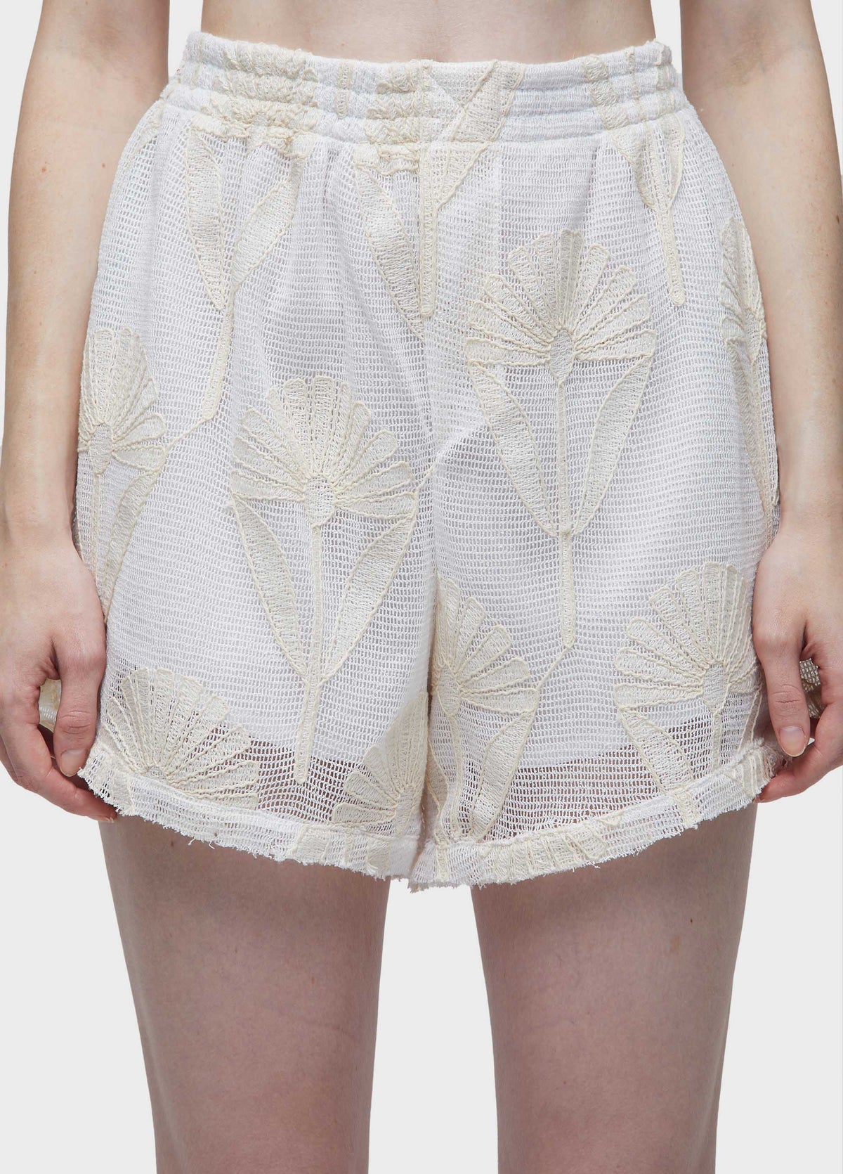 EMBROIDERED MESH SHORTS