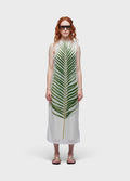 PALM TULLE SLEEVELESS DRESS