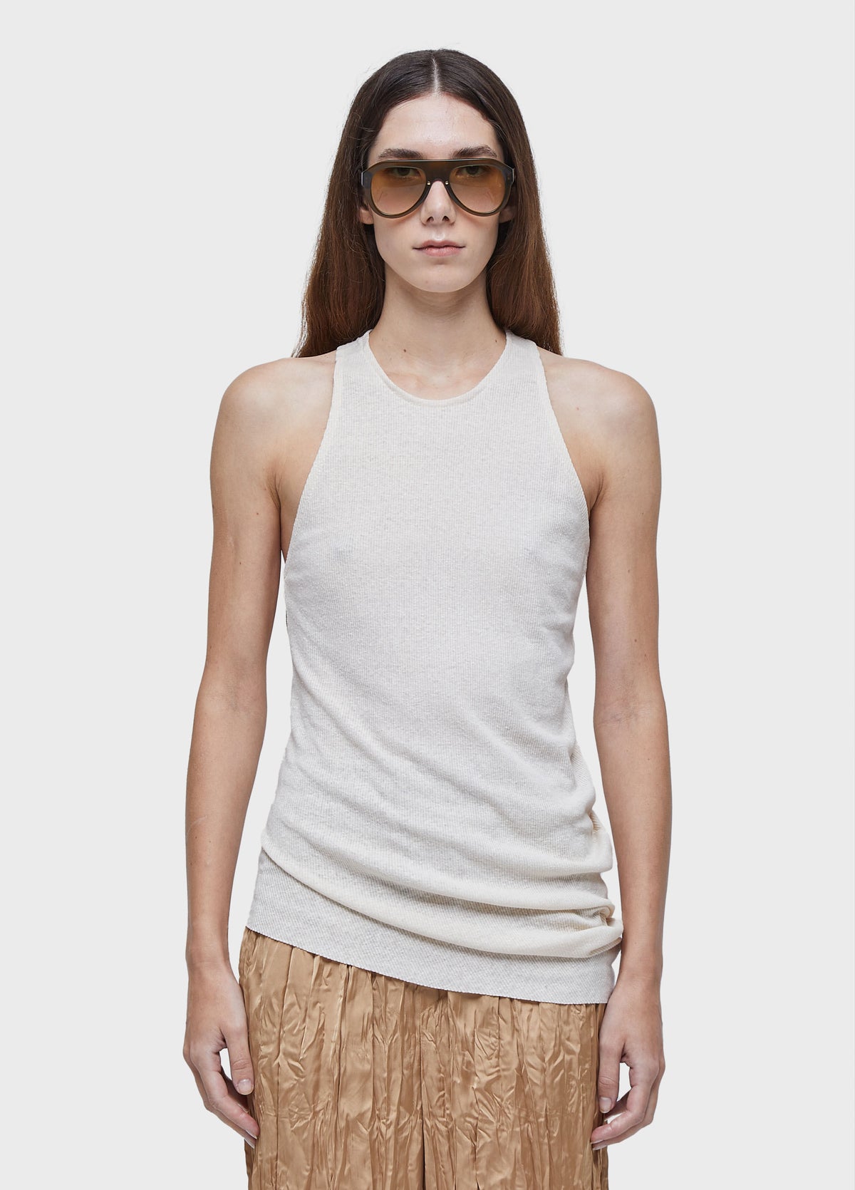 LIGHT RIBBED ASYMMETRIC TANK TOP