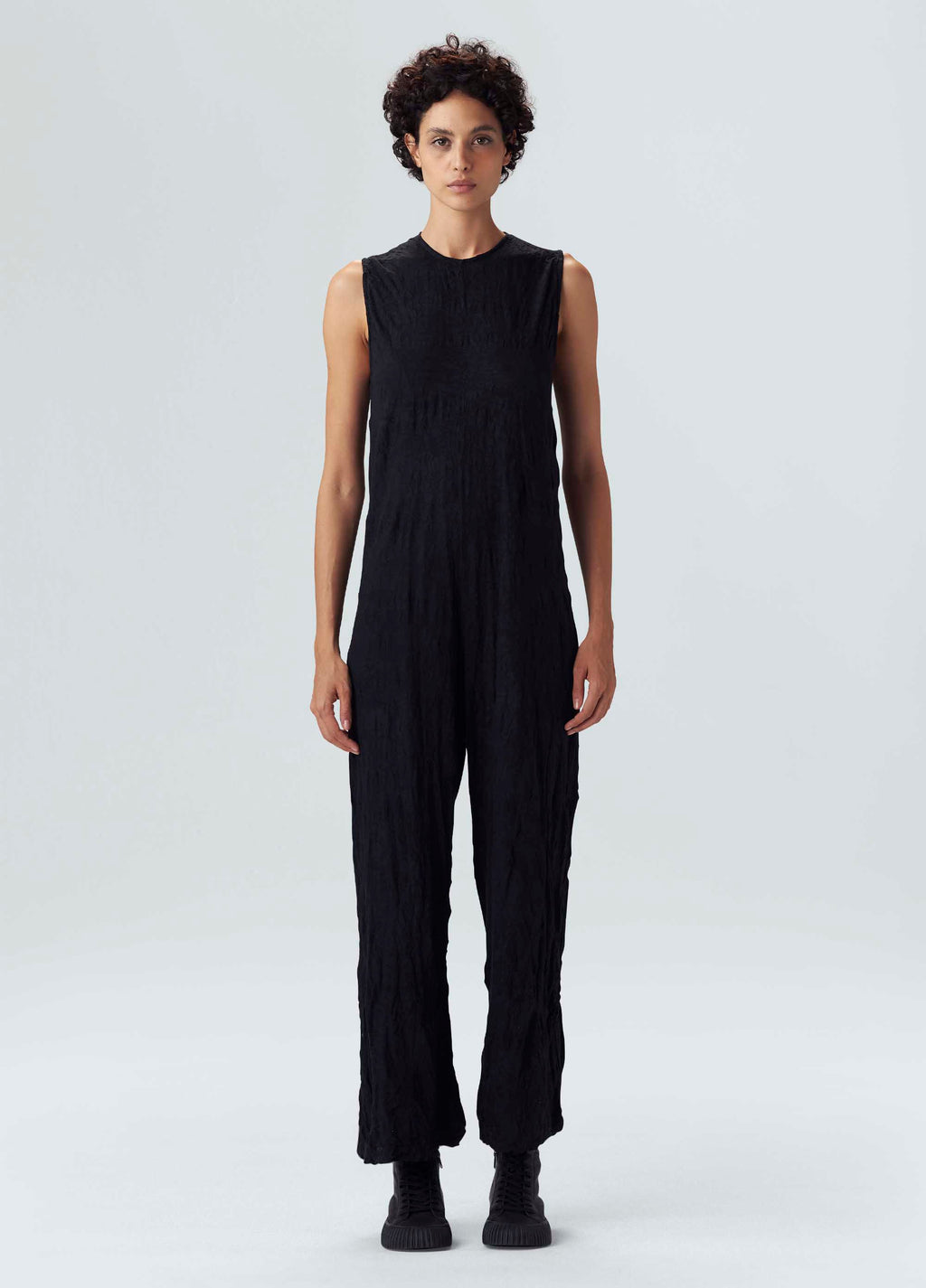 CRINKLED SLEEVELESS JUMPSUIT