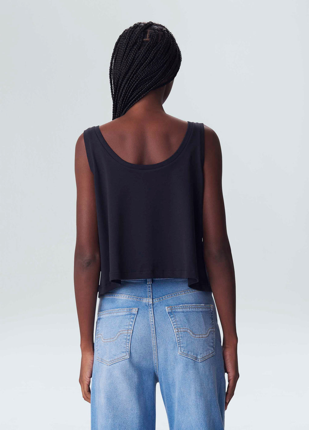 U-NECK CROPPED TANK TOP E-BASICS